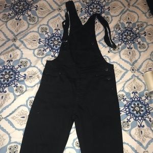 Black Skinny Jean Overalls (M)